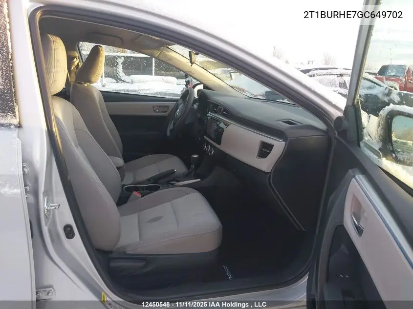 2T1BURHE7GC649702 2016 Toyota Corolla