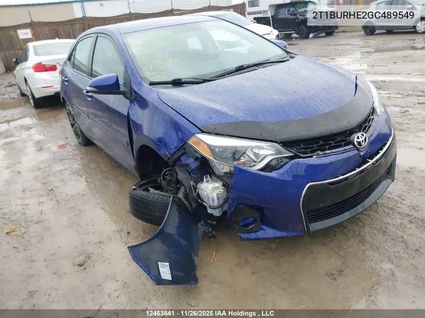 2T1BURHE2GC489549 2016 Toyota Corolla L/Le/Le Pls/Prm/S/S Pls