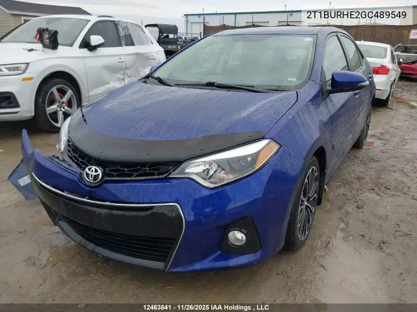 2T1BURHE2GC489549 2016 Toyota Corolla L/Le/Le Pls/Prm/S/S Pls