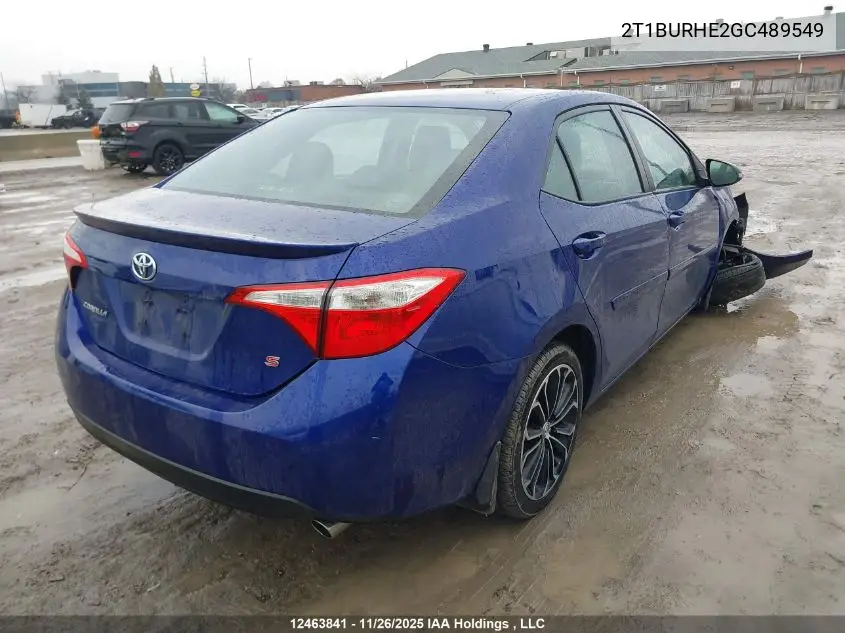 2T1BURHE2GC489549 2016 Toyota Corolla L/Le/Le Pls/Prm/S/S Pls