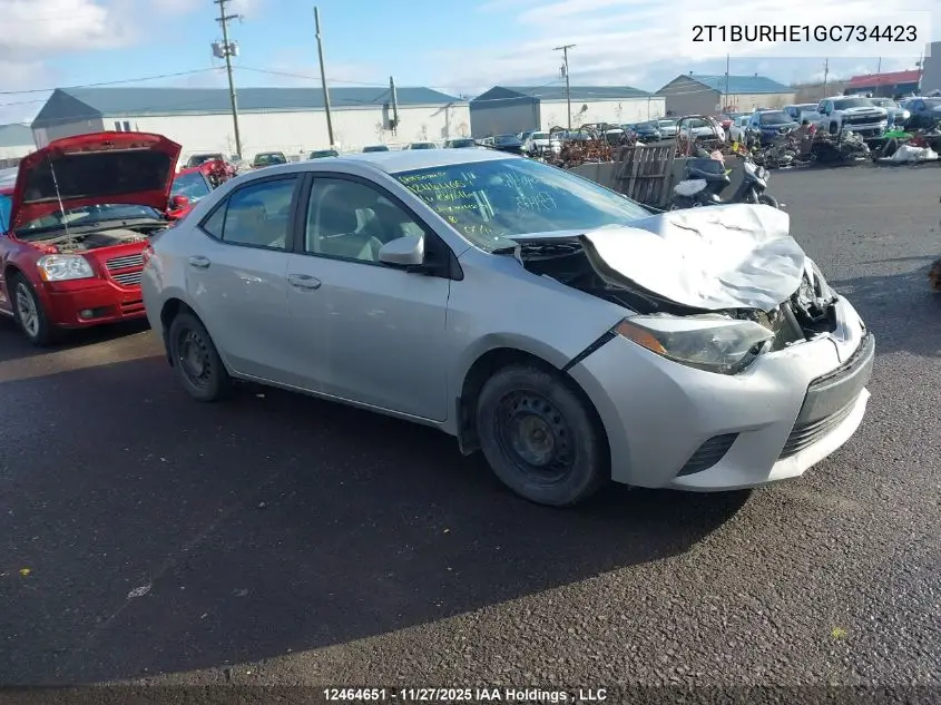 2T1BURHE1GC734423 2016 Toyota Corolla L/Le/Le Pls/Prm/S/S Pls