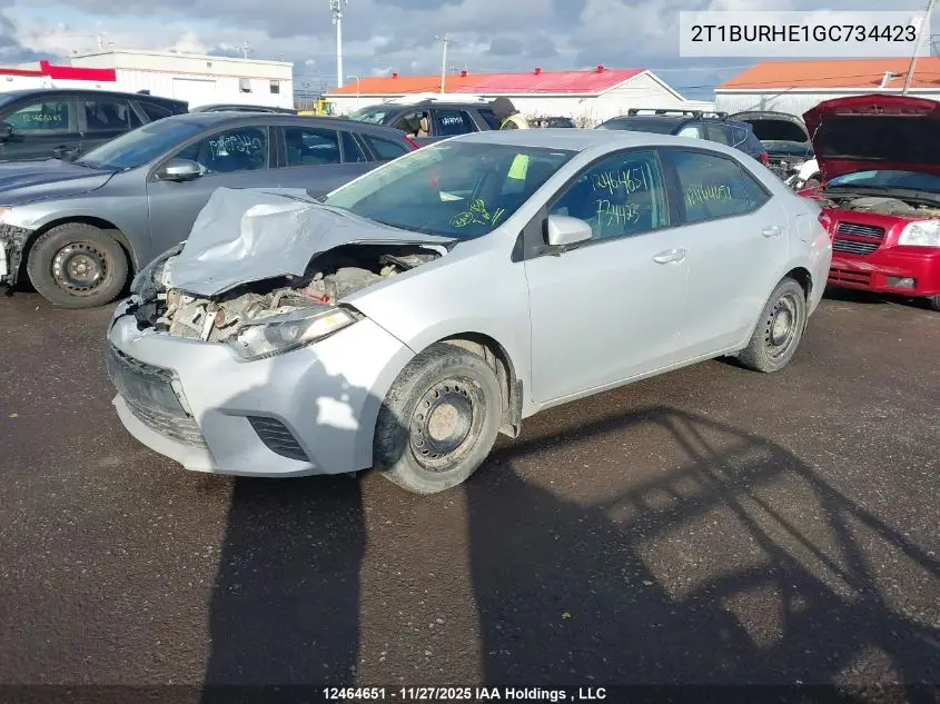 2T1BURHE1GC734423 2016 Toyota Corolla L/Le/Le Pls/Prm/S/S Pls