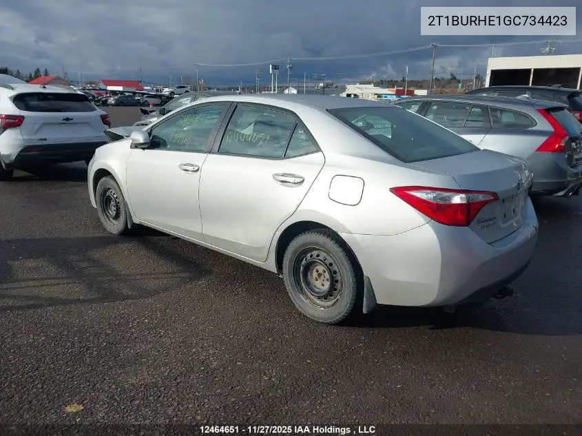 2T1BURHE1GC734423 2016 Toyota Corolla L/Le/Le Pls/Prm/S/S Pls