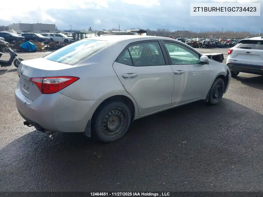 2T1BURHE1GC734423 2016 Toyota Corolla L/Le/Le Pls/Prm/S/S Pls
