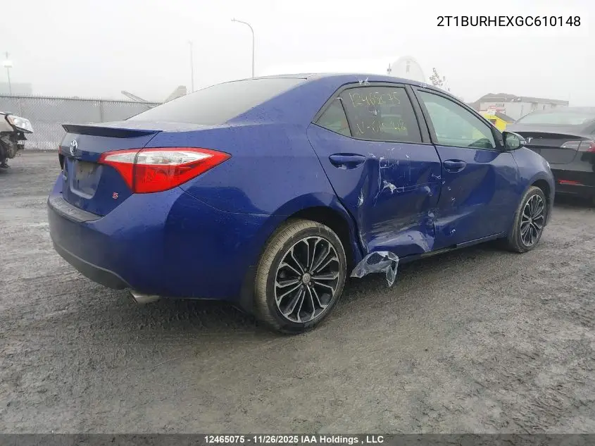 2T1BURHEXGC610148 2016 Toyota Corolla