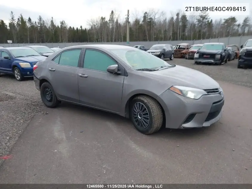 2T1BURHE4GC498415 2016 Toyota Corolla Le