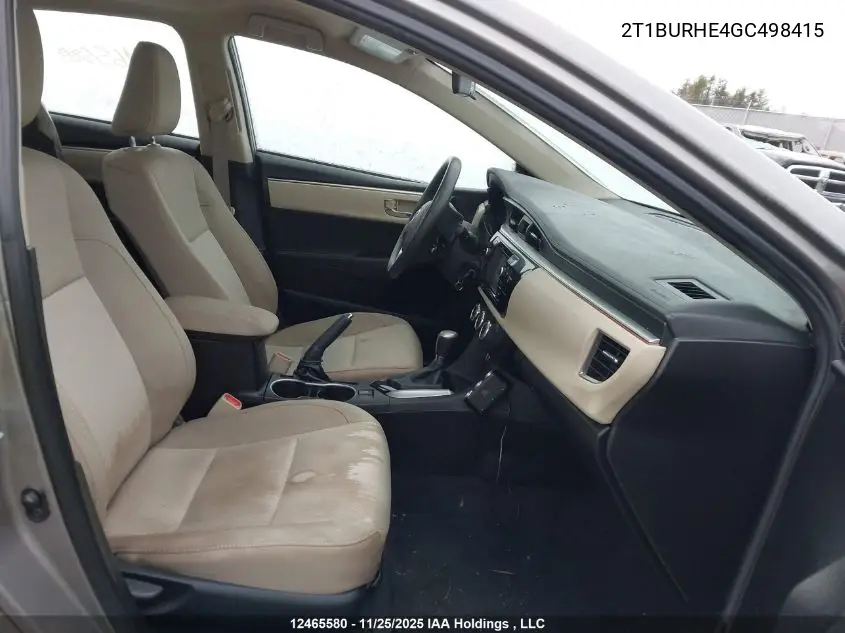 2T1BURHE4GC498415 2016 Toyota Corolla Le
