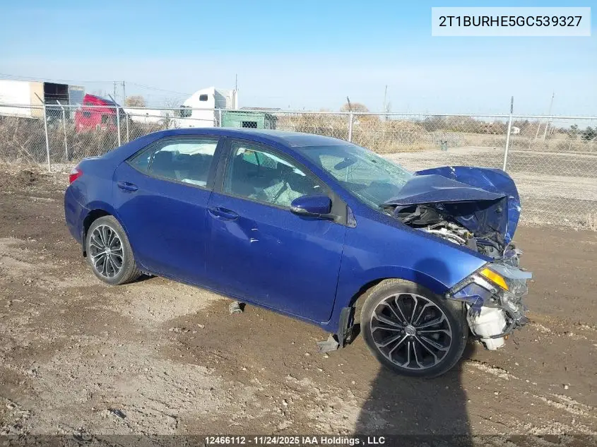 2T1BURHE5GC539327 2016 Toyota Corolla L/Le/Le Pls/Prm/S/S Pls