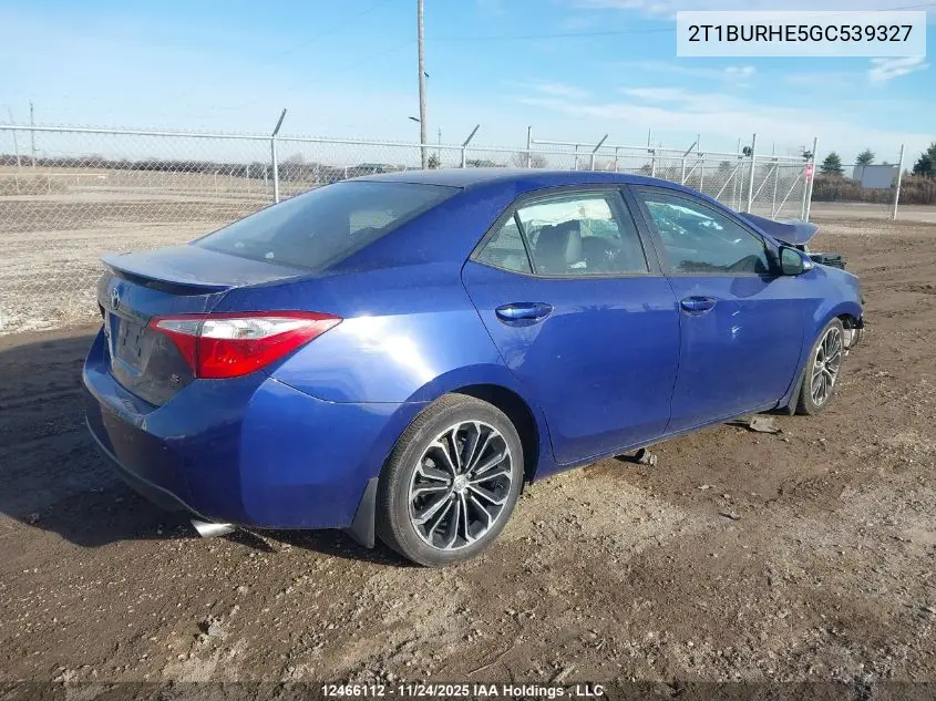 2T1BURHE5GC539327 2016 Toyota Corolla L/Le/Le Pls/Prm/S/S Pls