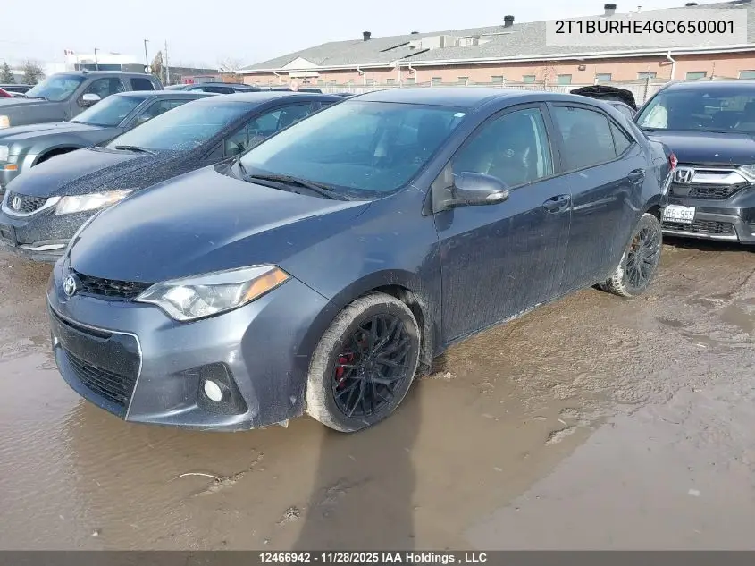 2T1BURHE4GC650001 2016 Toyota Corolla