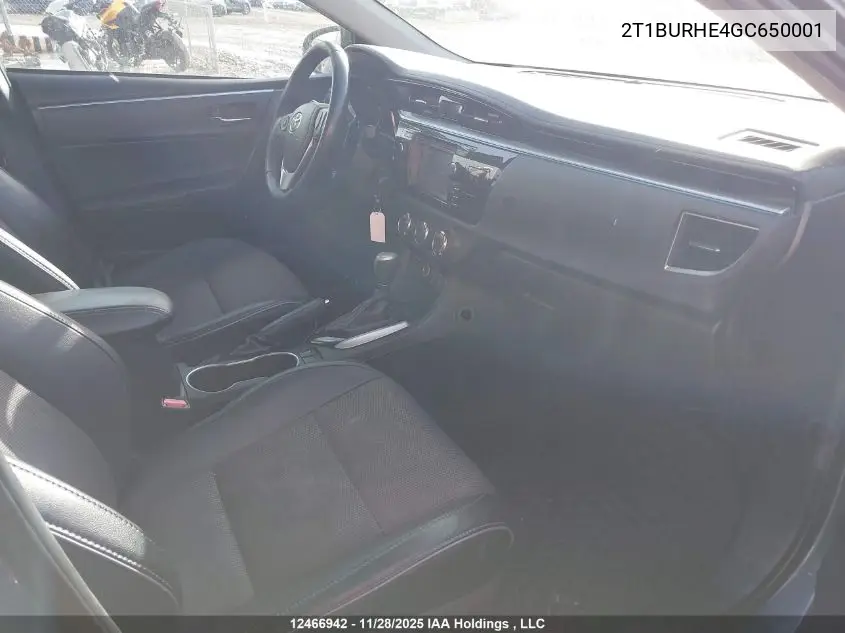 2T1BURHE4GC650001 2016 Toyota Corolla