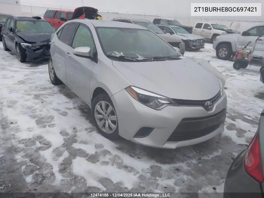 2T1BURHE8GC697421 2016 Toyota Corolla L/Le/Le Pls/Prm/S/S Pls