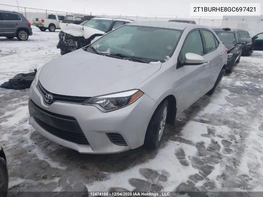 2T1BURHE8GC697421 2016 Toyota Corolla L/Le/Le Pls/Prm/S/S Pls