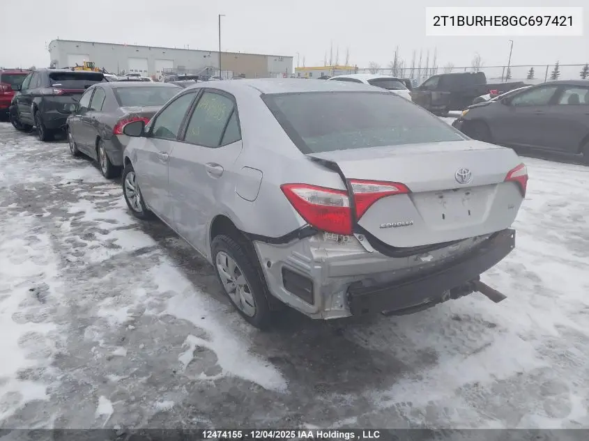 2T1BURHE8GC697421 2016 Toyota Corolla L/Le/Le Pls/Prm/S/S Pls