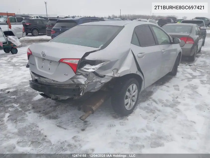2T1BURHE8GC697421 2016 Toyota Corolla L/Le/Le Pls/Prm/S/S Pls