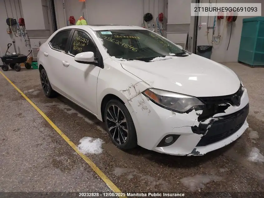 2T1BURHE9GC691093 2016 Toyota Corolla Le