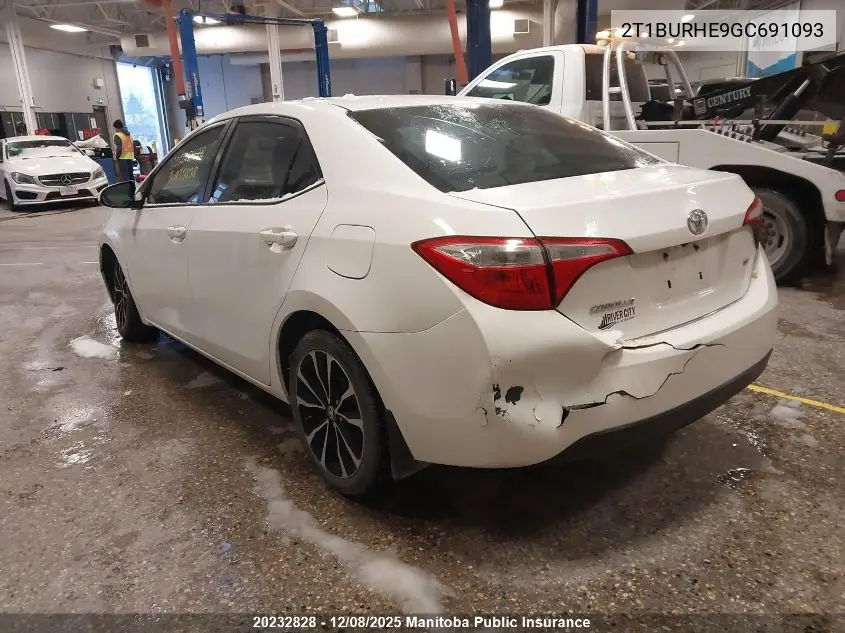 2T1BURHE9GC691093 2016 Toyota Corolla Le