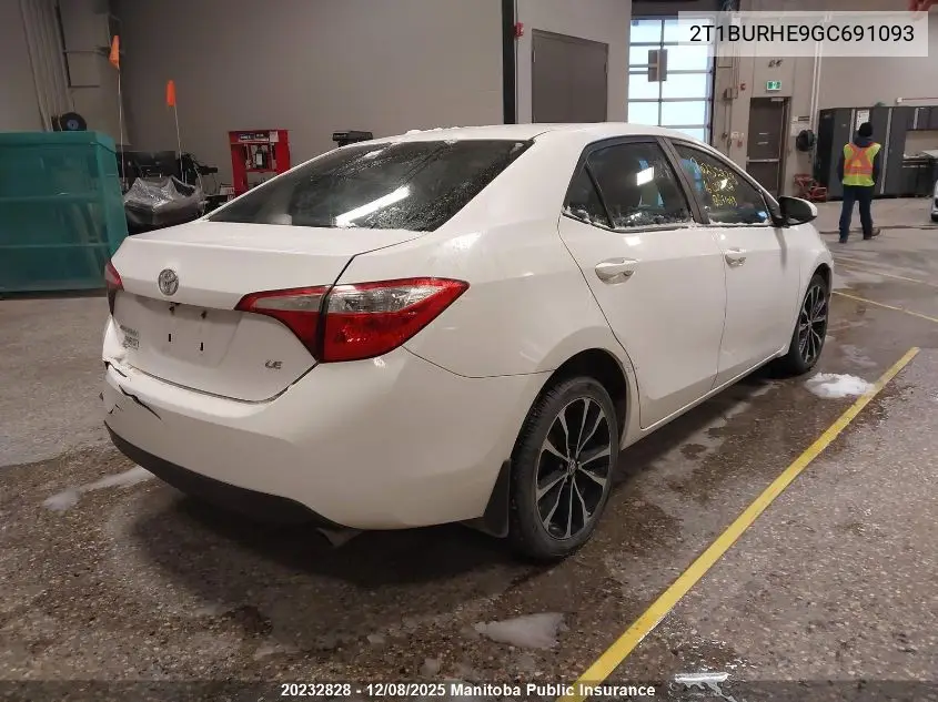 2T1BURHE9GC691093 2016 Toyota Corolla Le