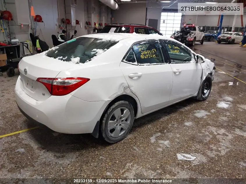 2T1BURHE8GC643035 2016 Toyota Corolla Le