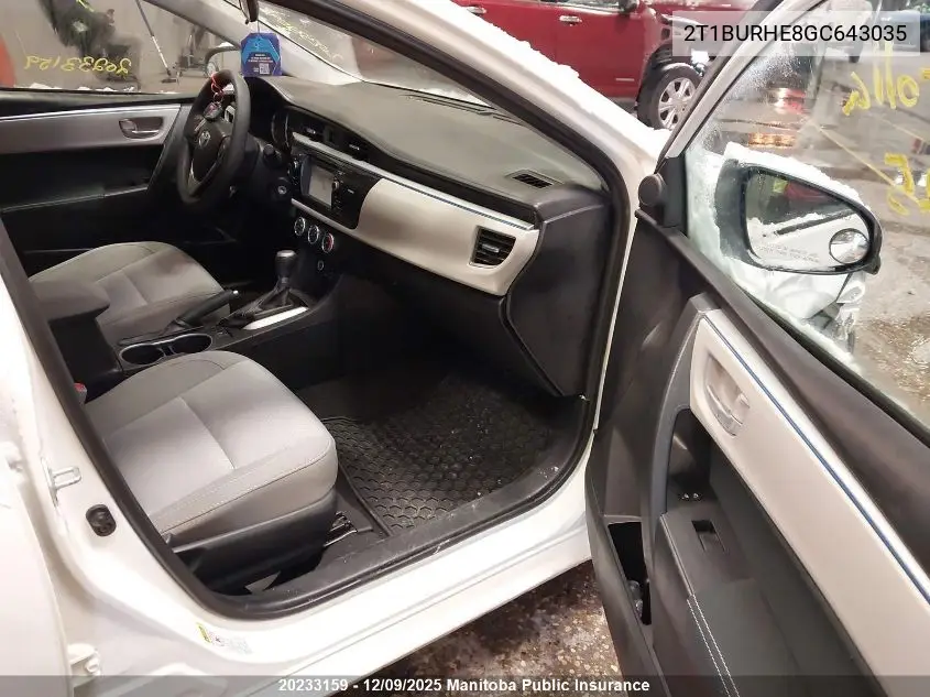 2T1BURHE8GC643035 2016 Toyota Corolla Le