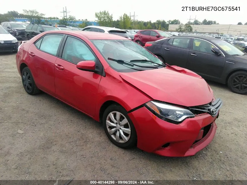 2T1BURHE7GC675541 2016 Toyota Corolla L/Le/Le Pls/Prm/S/S Pls