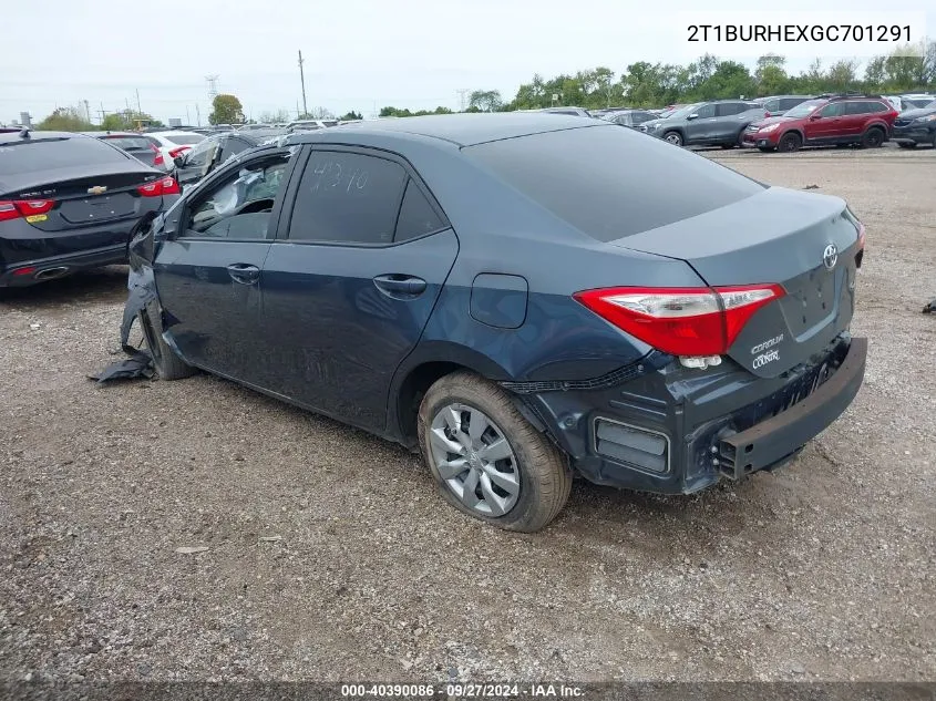 2T1BURHEXGC701291 2016 Toyota Corolla Le