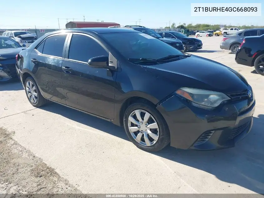 2T1BURHE4GC668093 2016 Toyota Corolla Le