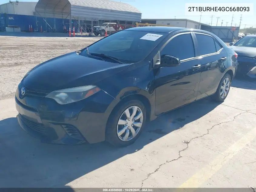 2T1BURHE4GC668093 2016 Toyota Corolla Le