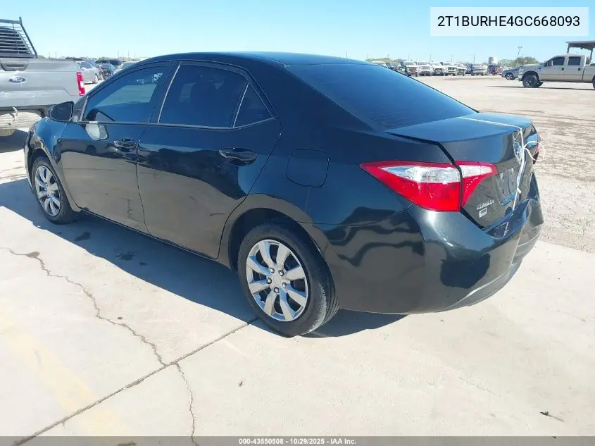 2T1BURHE4GC668093 2016 Toyota Corolla Le