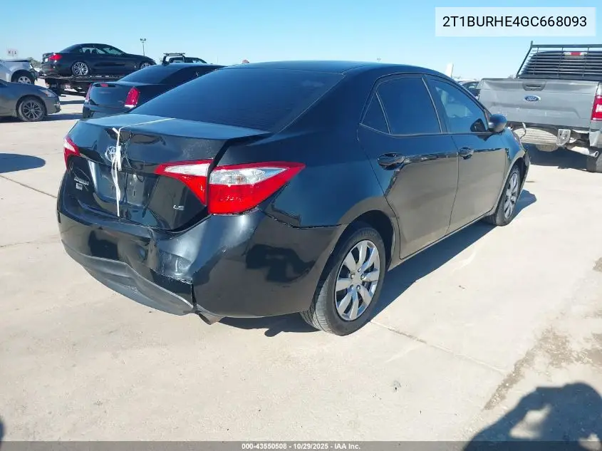 2T1BURHE4GC668093 2016 Toyota Corolla Le