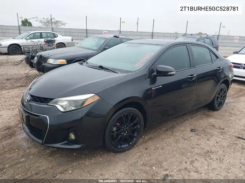 2T1BURHE5GC528781 2016 Toyota Corolla S W/Special Edition Pkg