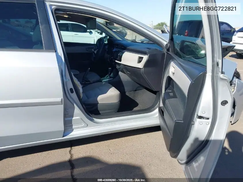 2T1BURHE8GC722821 2016 Toyota Corolla Le