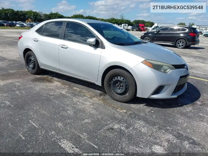 2T1BURHEXGC539548 2016 Toyota Corolla Le
