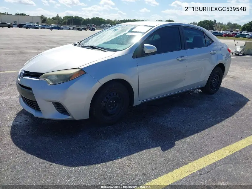 2T1BURHEXGC539548 2016 Toyota Corolla Le