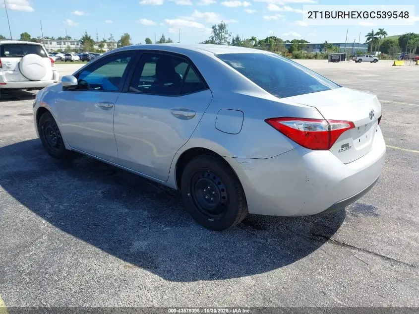 2T1BURHEXGC539548 2016 Toyota Corolla Le
