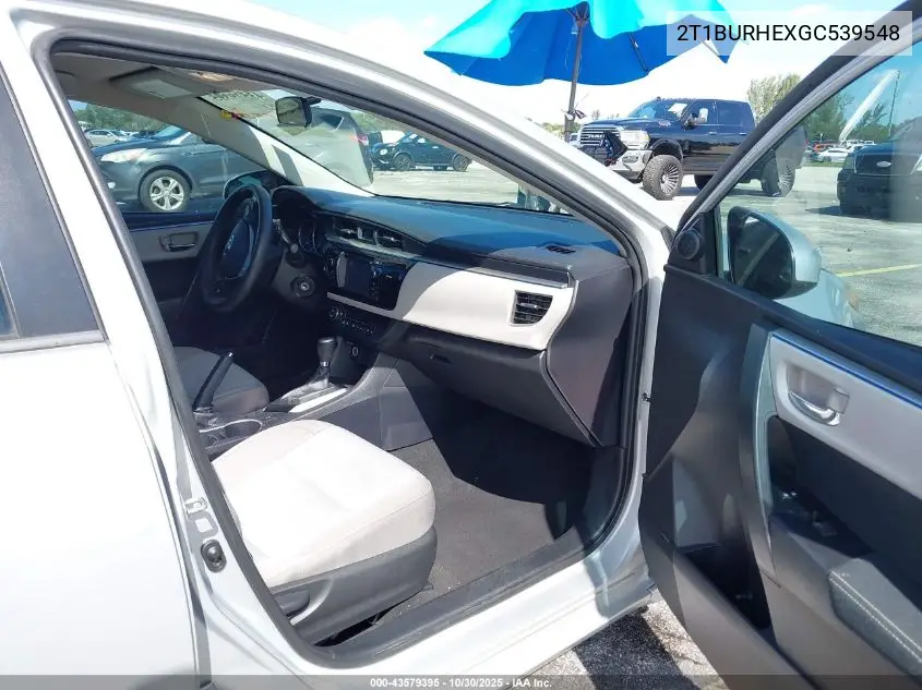 2T1BURHEXGC539548 2016 Toyota Corolla Le