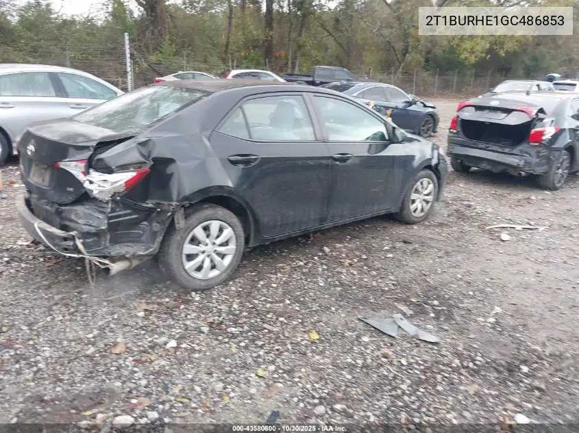 2T1BURHE1GC486853 2016 Toyota Corolla Le