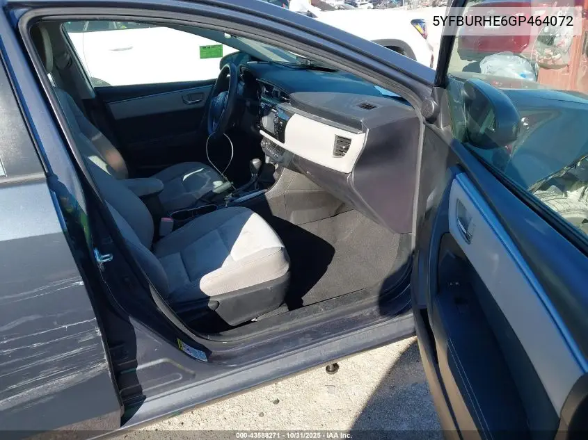 5YFBURHE6GP464072 2016 Toyota Corolla Le