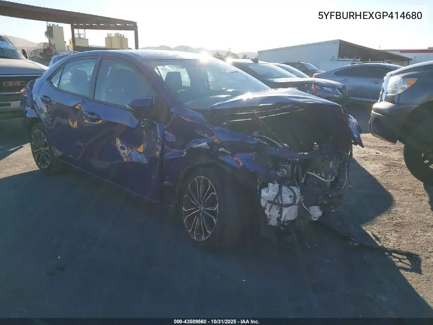 5YFBURHEXGP414680 2016 Toyota Corolla S Plus