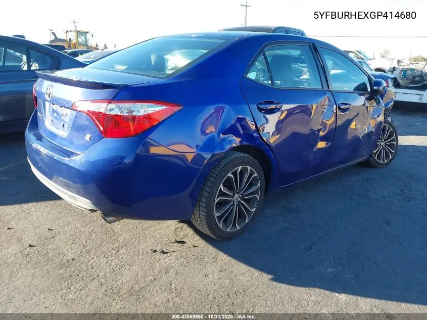 5YFBURHEXGP414680 2016 Toyota Corolla S Plus
