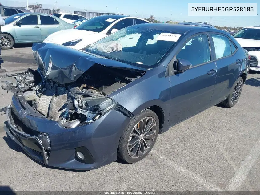 5YFBURHE0GP528185 2016 Toyota Corolla S Plus