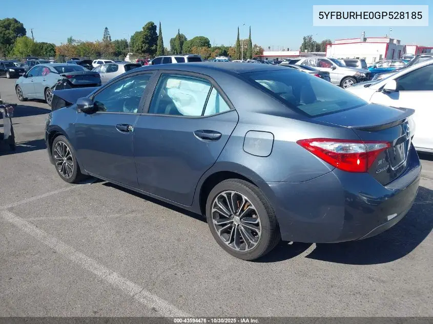 5YFBURHE0GP528185 2016 Toyota Corolla S Plus