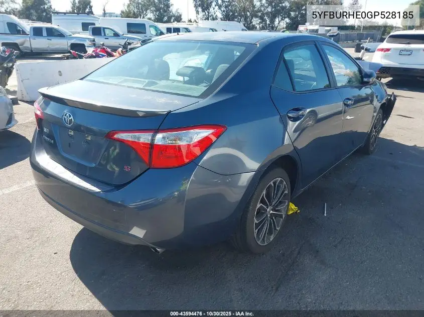 5YFBURHE0GP528185 2016 Toyota Corolla S Plus