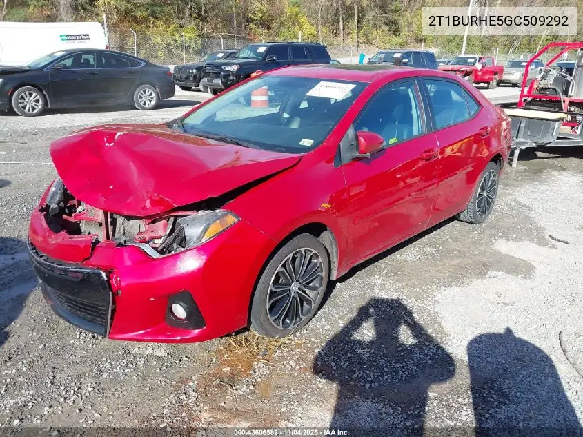 2T1BURHE5GC509292 2016 Toyota Corolla S Premium