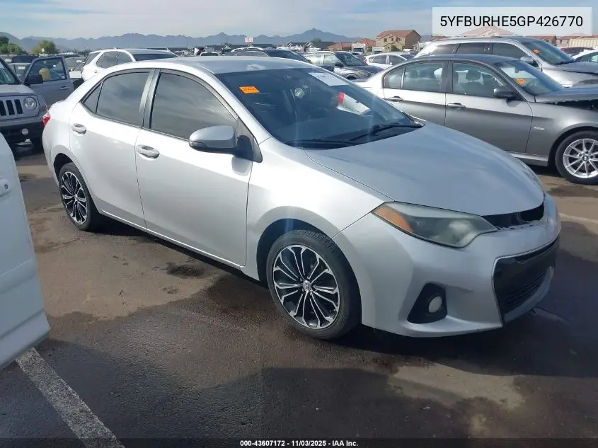 5YFBURHE5GP426770 2016 Toyota Corolla S Plus