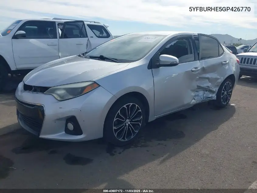 5YFBURHE5GP426770 2016 Toyota Corolla S Plus