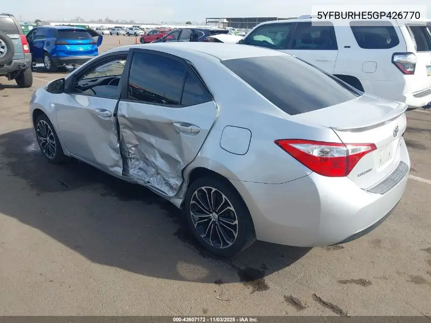 5YFBURHE5GP426770 2016 Toyota Corolla S Plus