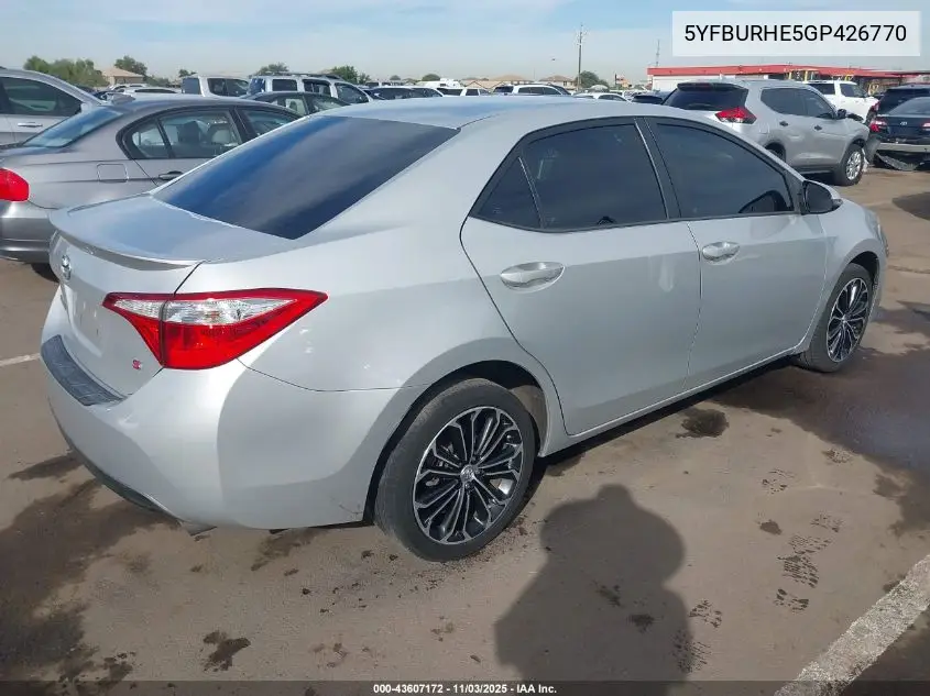 5YFBURHE5GP426770 2016 Toyota Corolla S Plus