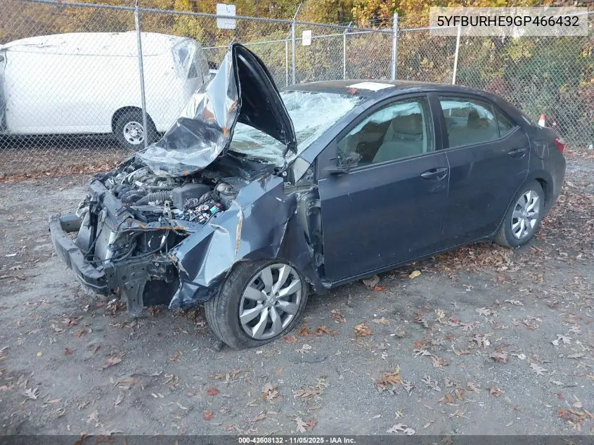 5YFBURHE9GP466432 2016 Toyota Corolla Le