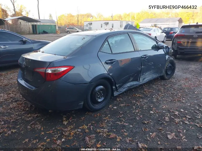 5YFBURHE9GP466432 2016 Toyota Corolla Le
